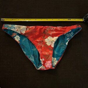 O’Neill Lucy Revo Floral Red & Teal Reversible Bikini Bottom
